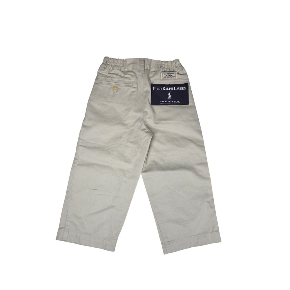 Polo Ralph Lauren Boys 2T Khaki The Andrew Pant Pleated Classic Chino NWT - Picture 3 of 5